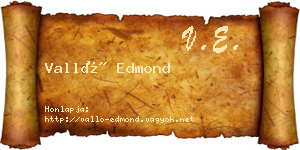 Valló Edmond névjegykártya